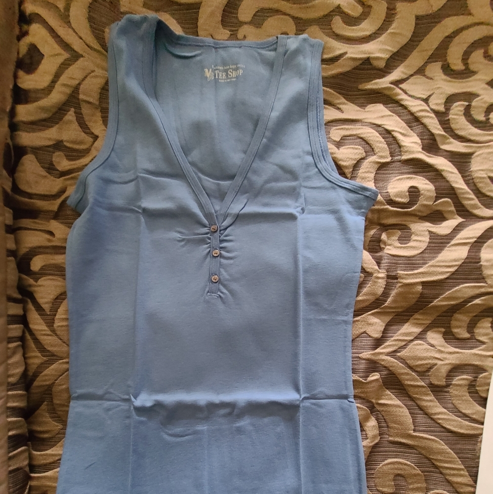 Blue Henley tank top